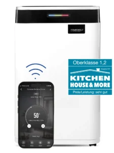 Comedes Demecto 30 Eco WiFi Luftentfeuchter mit modernem Design, digitalem Display und intelligenter App-Steuerung für Wohnräume, Keller und Büros.