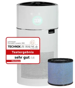 Comedes Lavaero 900 Luftreiniger mit HEPA-Filter und Aktivkohlefilter für saubere Raumluft in Wohnräumen und Büros.